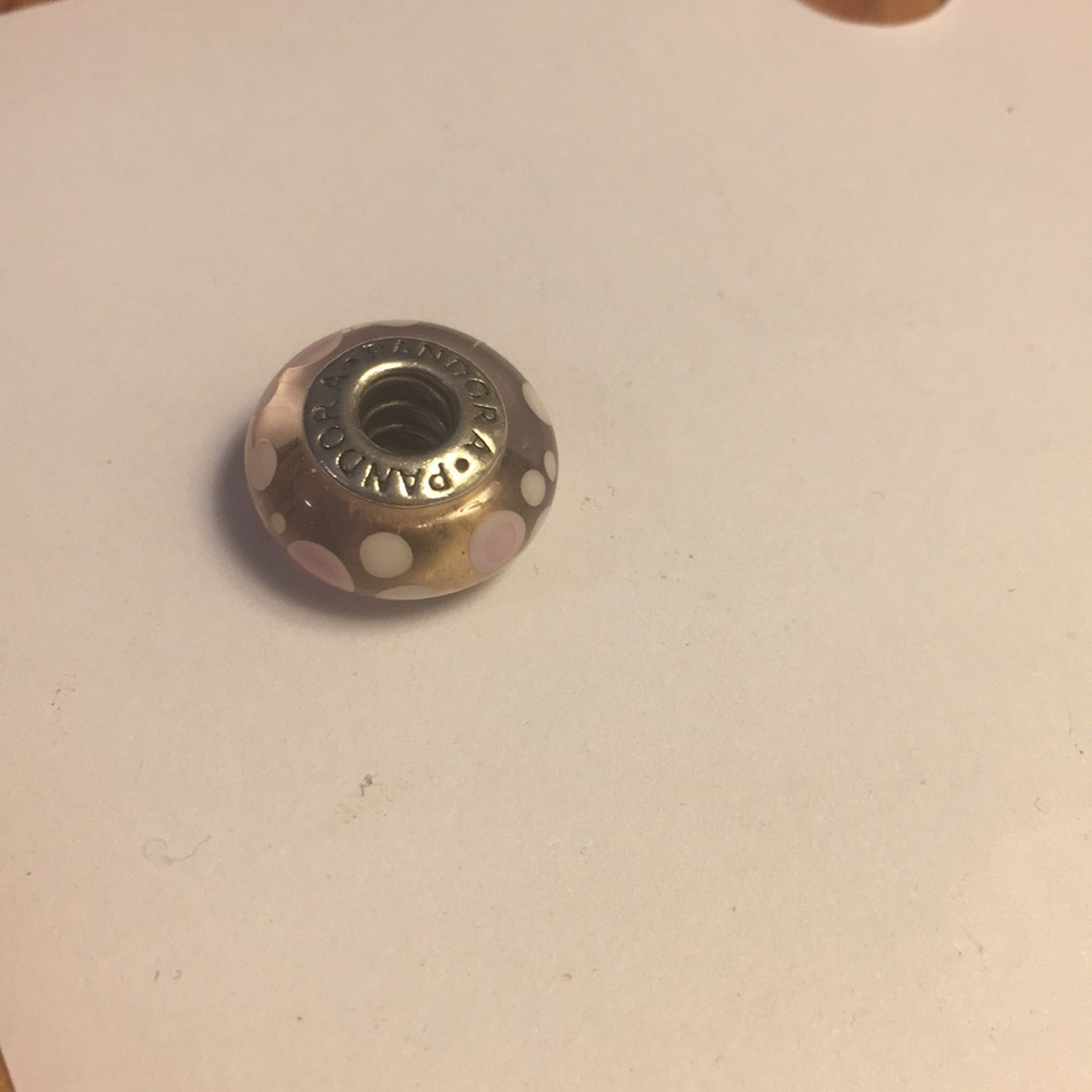 Pandora pink glass bead
